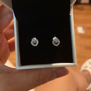 Dainty Pandora heart earrings